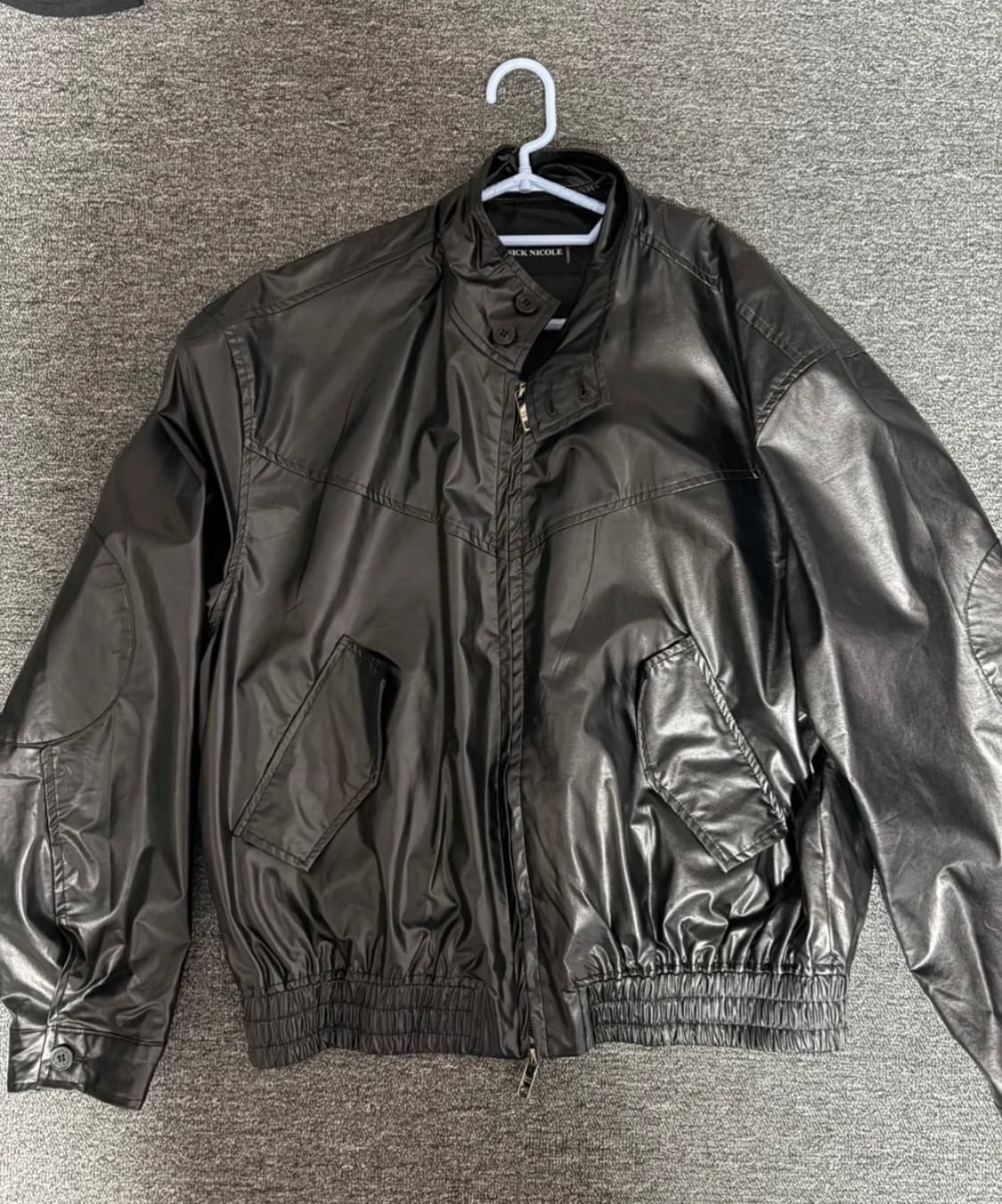 닉앤니콜 블랙 가죽 봄버 자켓 Free 상품이미지1