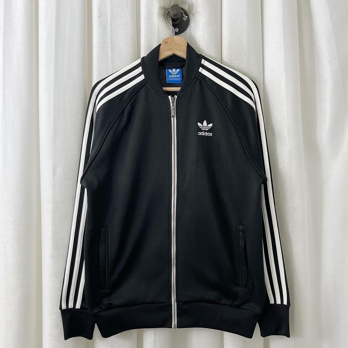 아디다스 블랙 화이트 삼선 져지 상품이미지1
