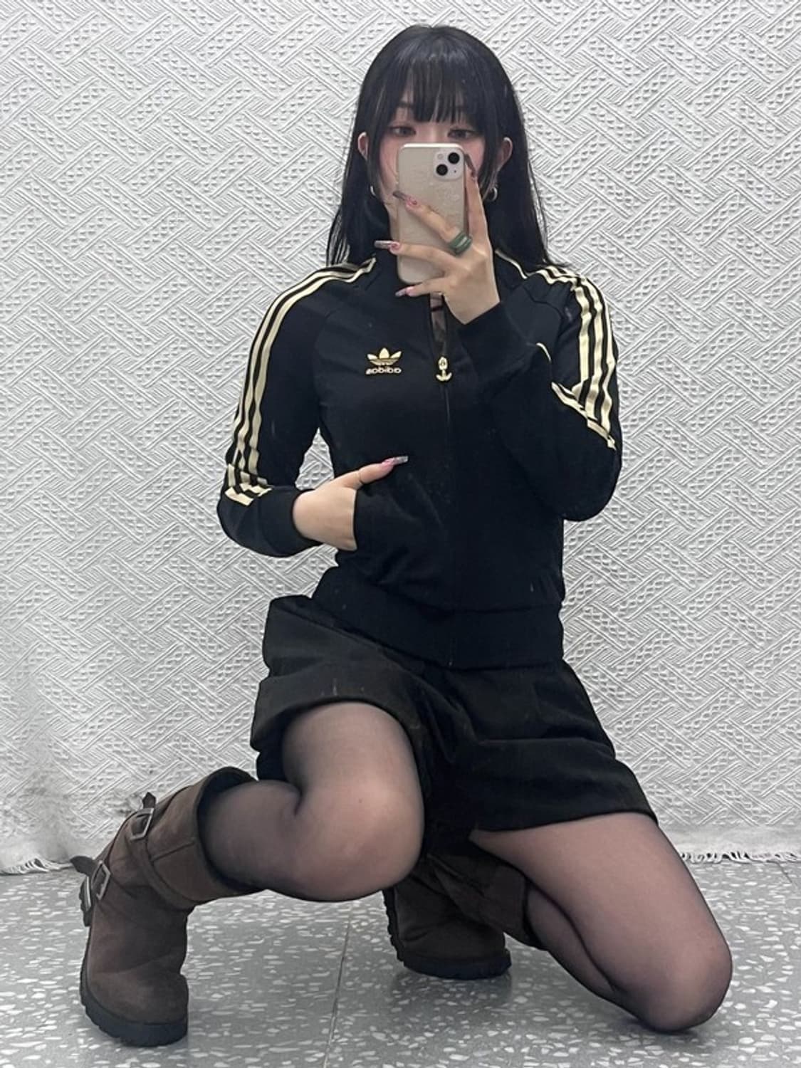 아디다스 빈티지 스티치 트레포일 딱붙핏 져지 집업 85 C11944 상품이미지1