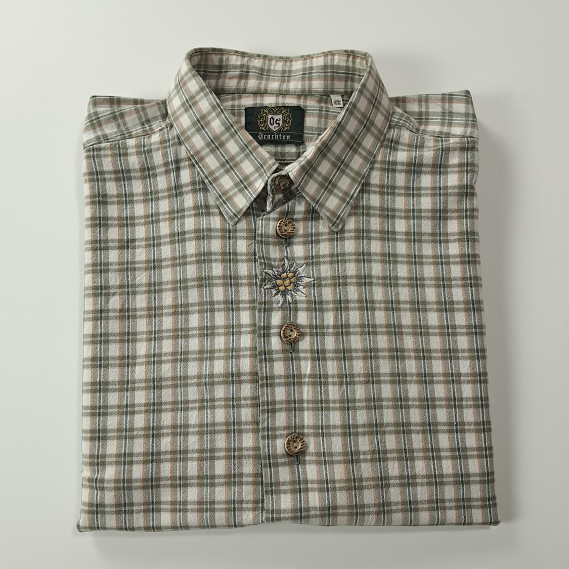 CK361 2XL 오에스 90s 린넨 독일 트라흐텐 알펜 반팔 셔츠 남 상품이미지6