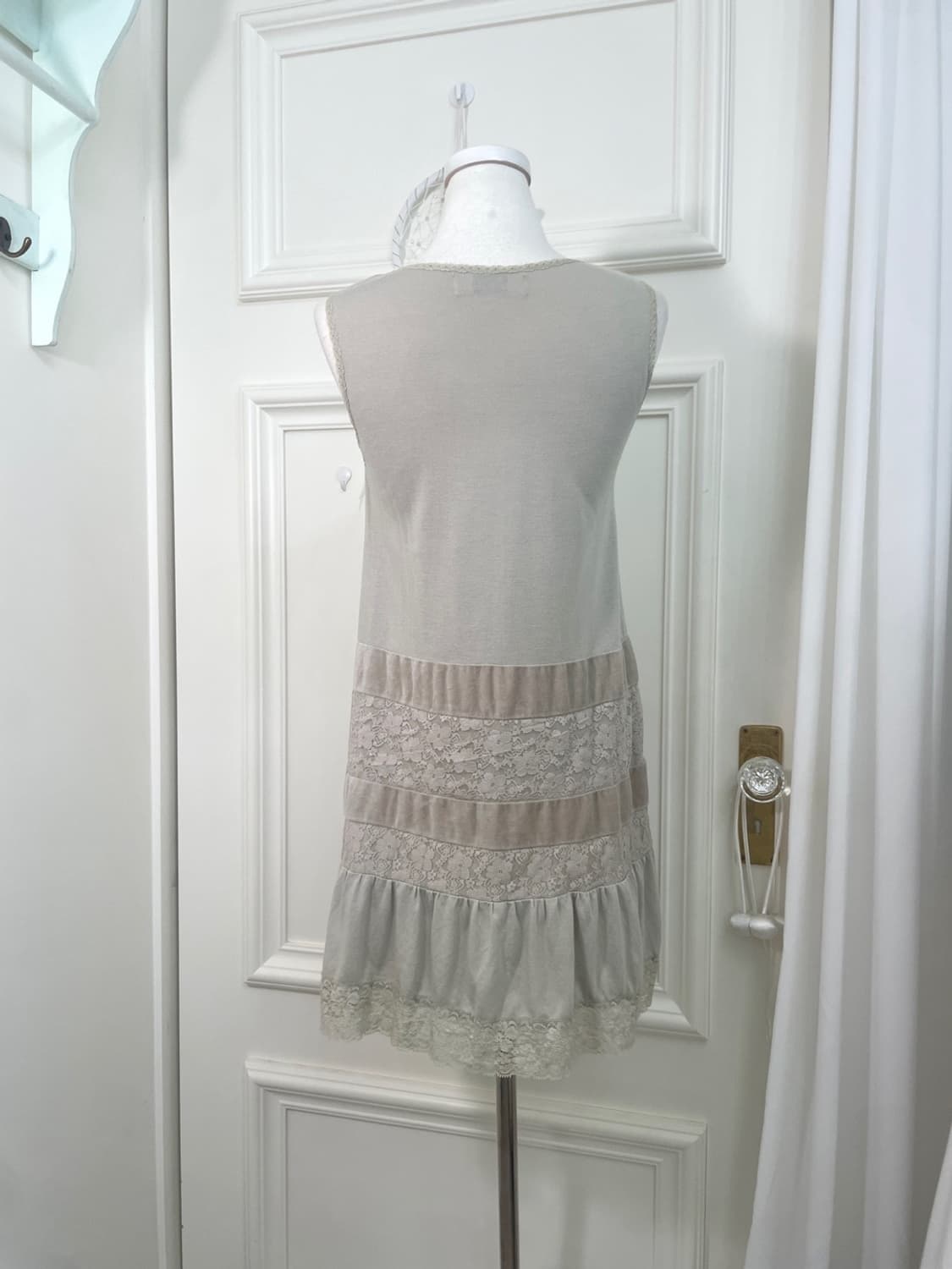 khaki crochet point pearl button cardiga 상품이미지9