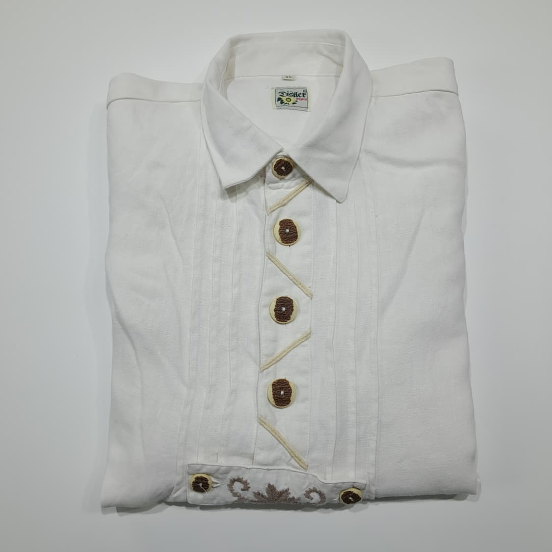 CL986 XL 디스틀러 90s 독일 트라흐텐 바바리안 린넨 알펜 셔츠 상품이미지7