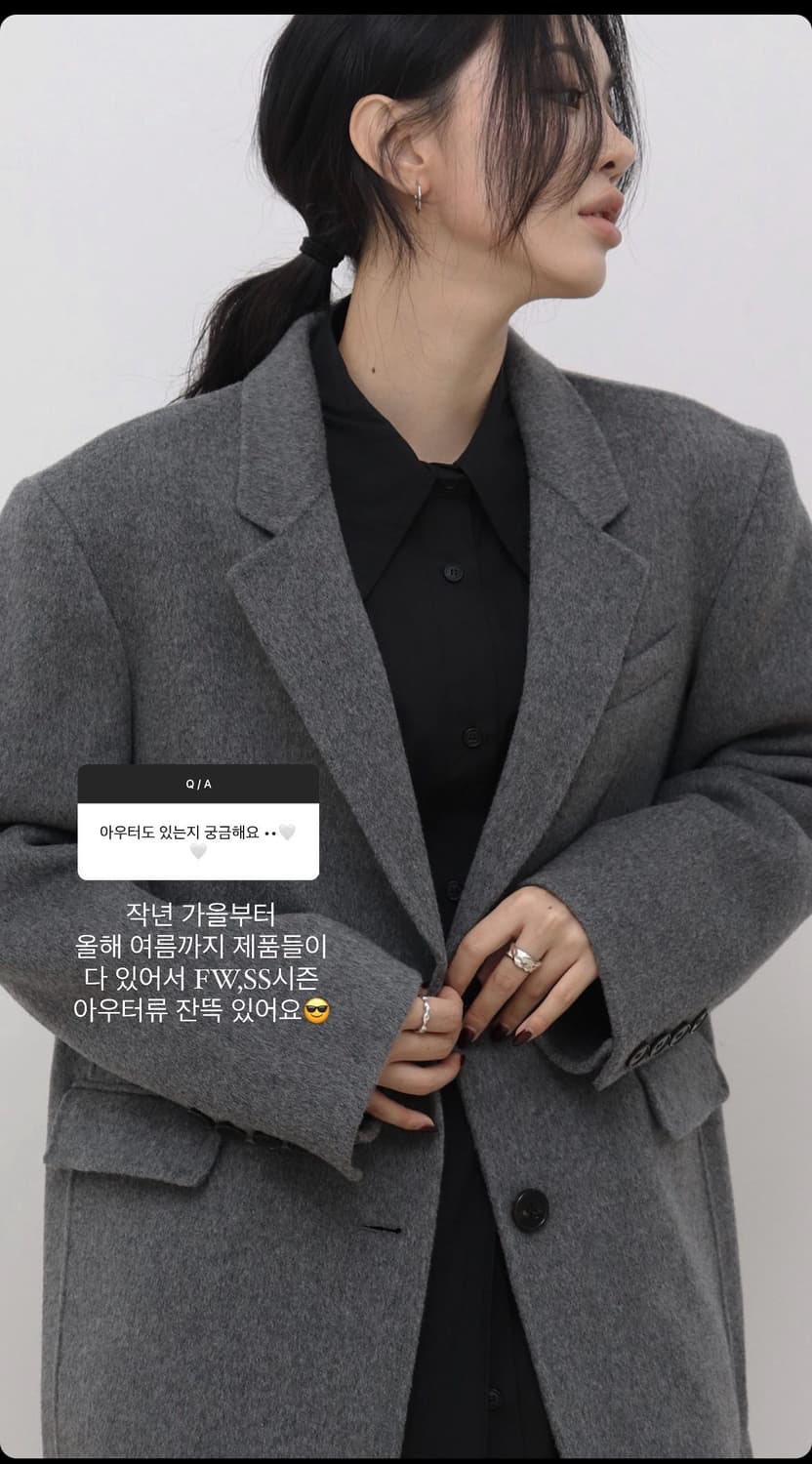 트리밍버드 핸드메이드 캐시미어 숏 자켓 그레이 상품이미지1