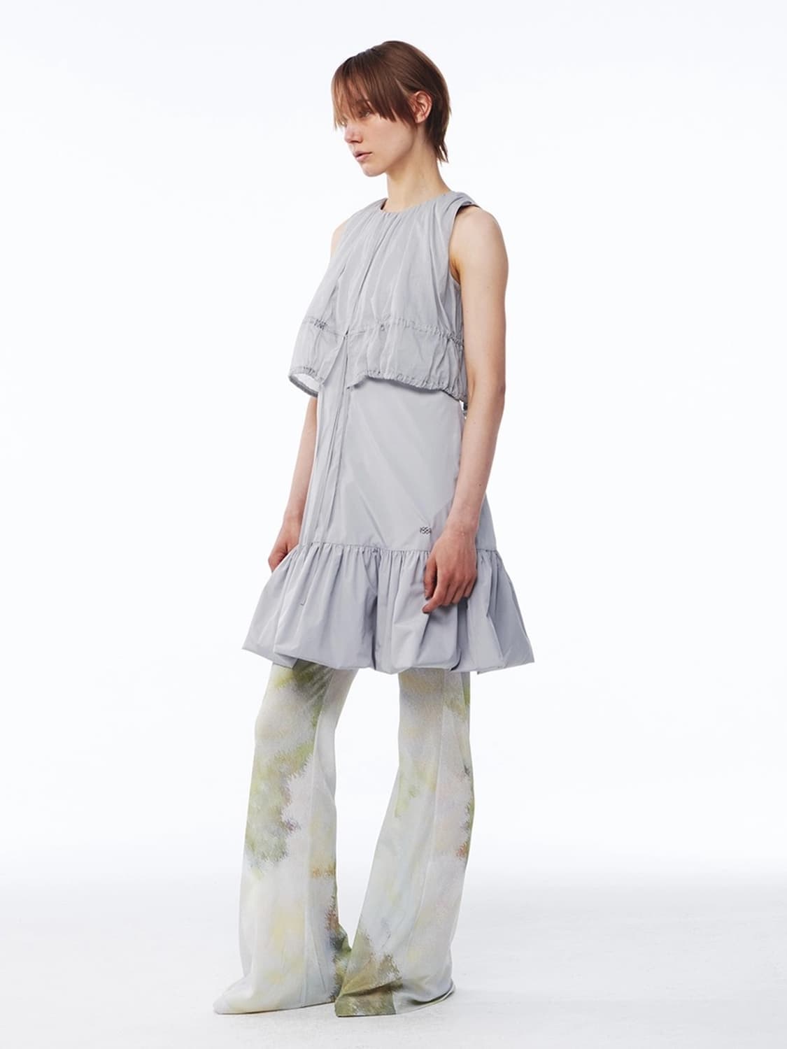 기준 kijun 그레이 시어 레이어드 미니 드레스 상품이미지1