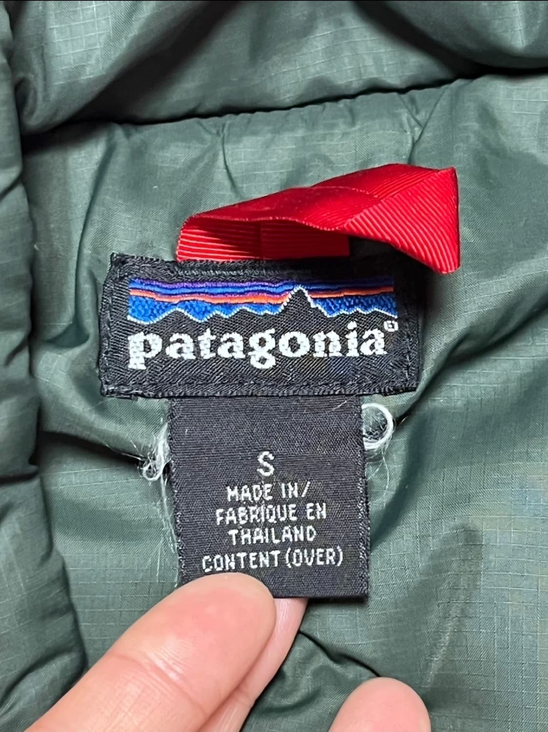 파타고니아 레드/카키 패딩 자켓 퍼프 s 100 상품이미지6