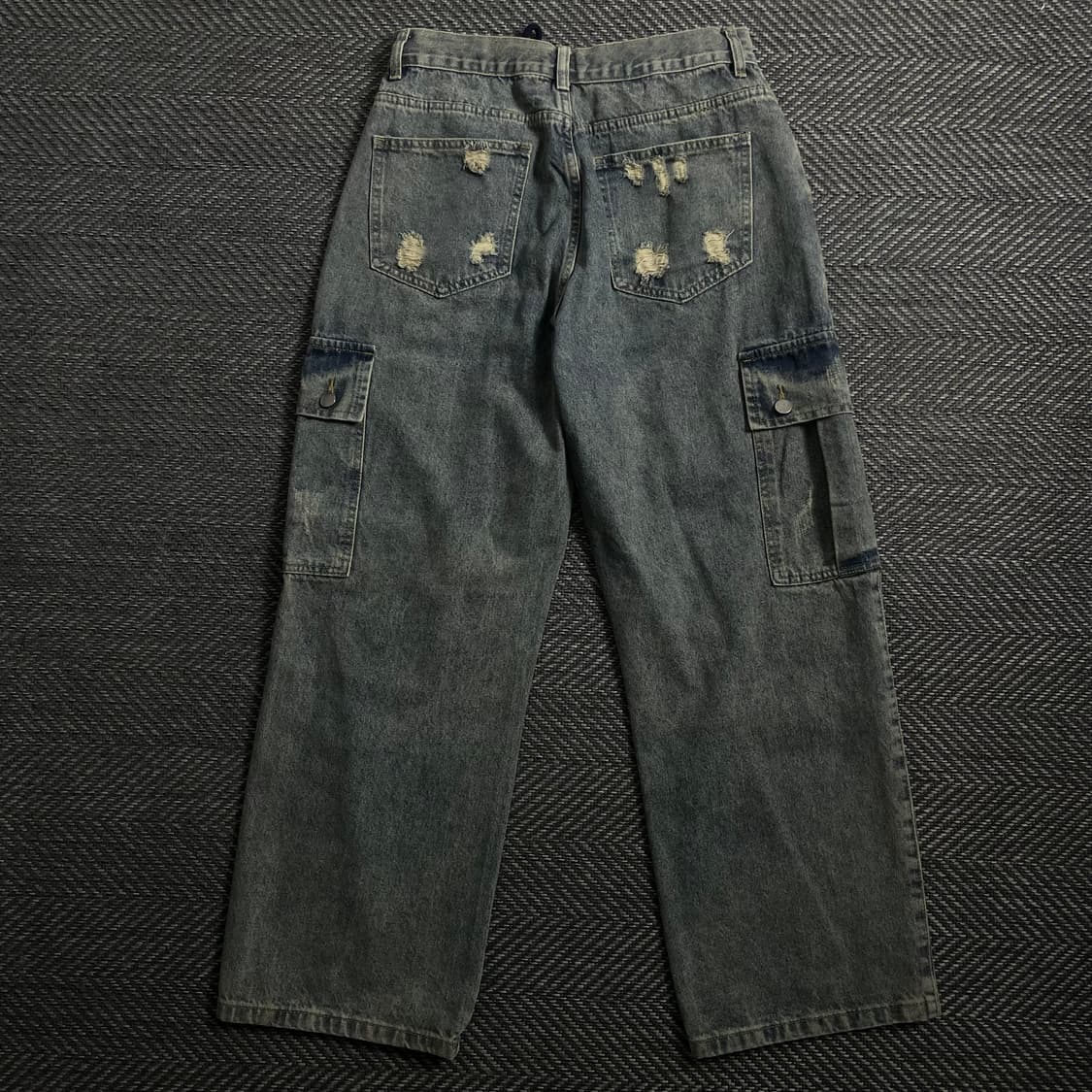 빈티지 y2k 디스트로이드 워싱 데님 카고 팬츠 y 4178 상품이미지5