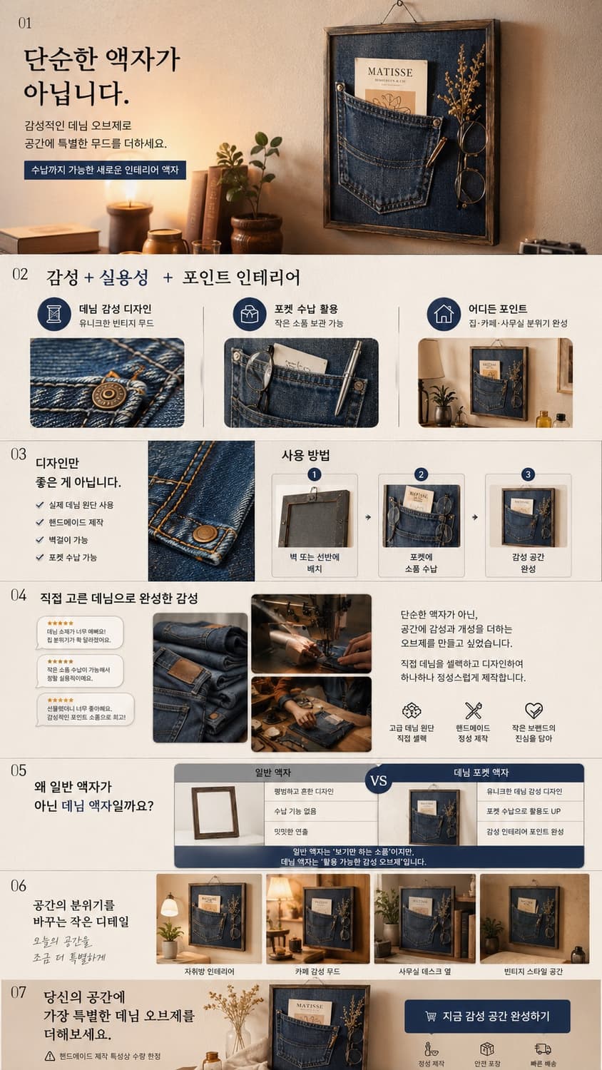 핸드메이드 데님감성액자 상품이미지4