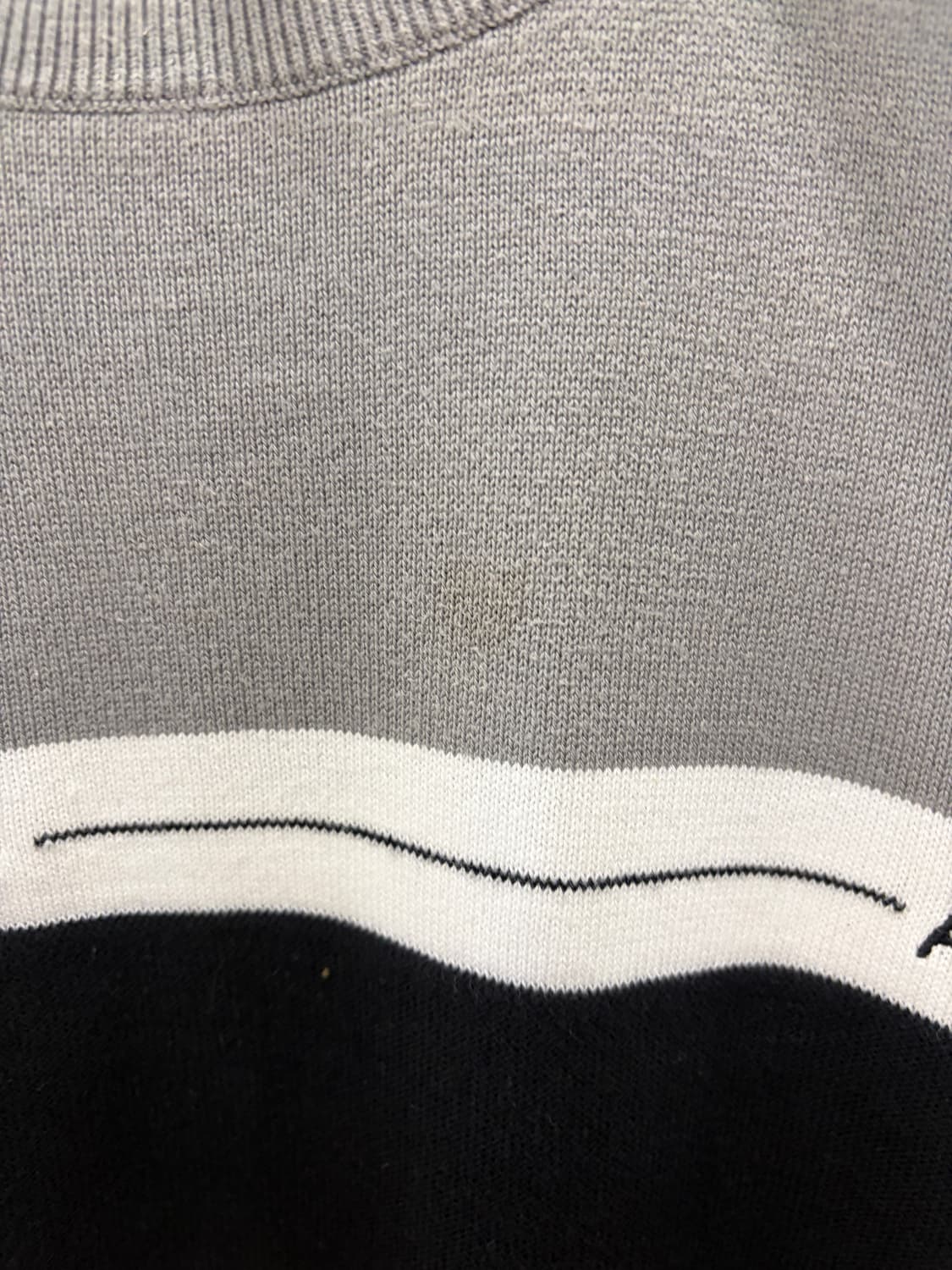 아르마니 익스체인지 로고 배색 니트 그레이 XL 상품이미지3