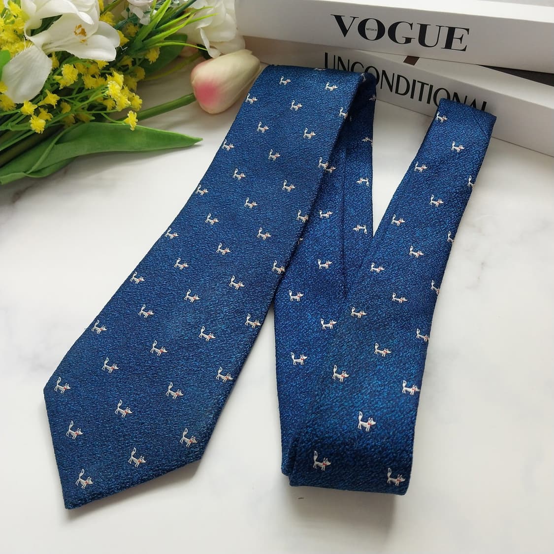 에스.티. 듀퐁 실크 애니멀 패턴 넥타이 7.5cm B등급 K921 상품이미지5