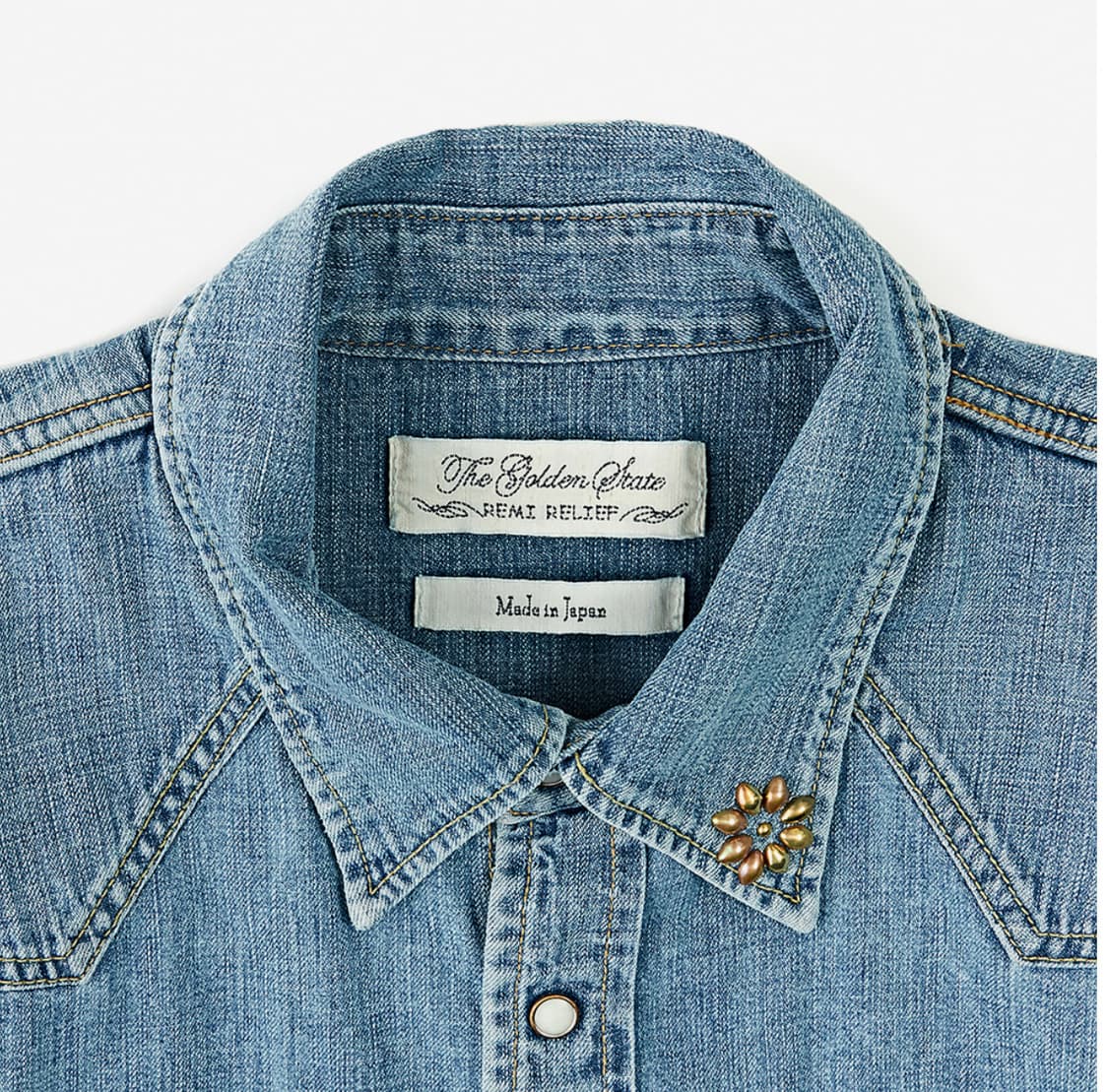 Remi Relief Denim Western Shirt(1studs) 상품이미지3