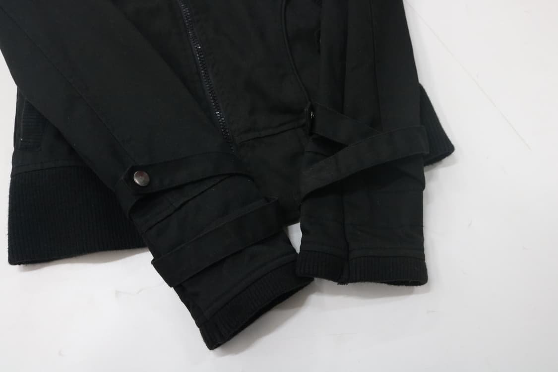 크림 크로마 빈티지 밀리터리 넥 니트 배색 본딩 자켓 상품이미지7