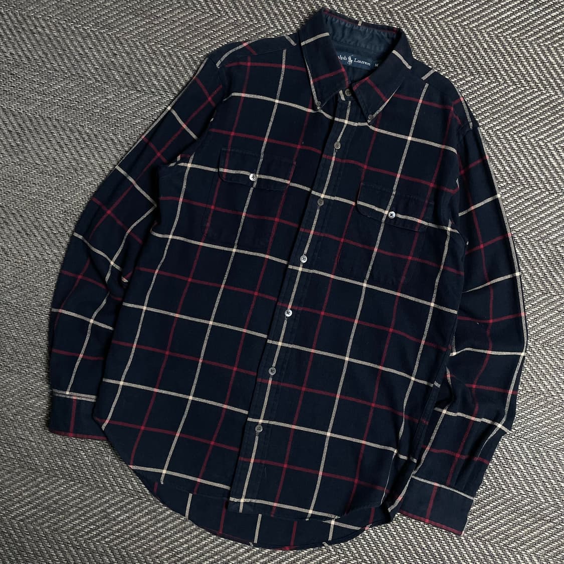 폴로 랄프로렌 체크 블럭 네이비 셔츠y 5165 상품이미지1