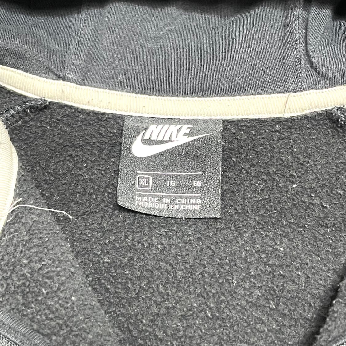 나이키 빅스우시로고 블랙 기모 후드집업 남성XL 상품이미지5