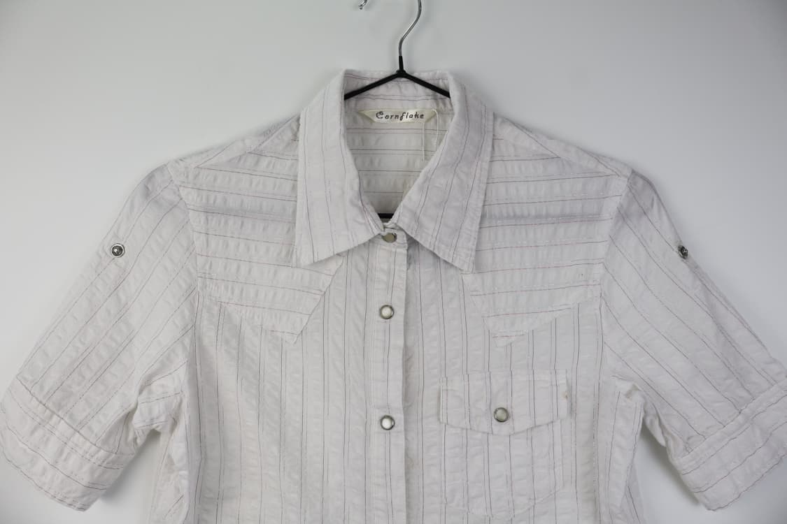 Jpn White Stripe Blouses 상품이미지5