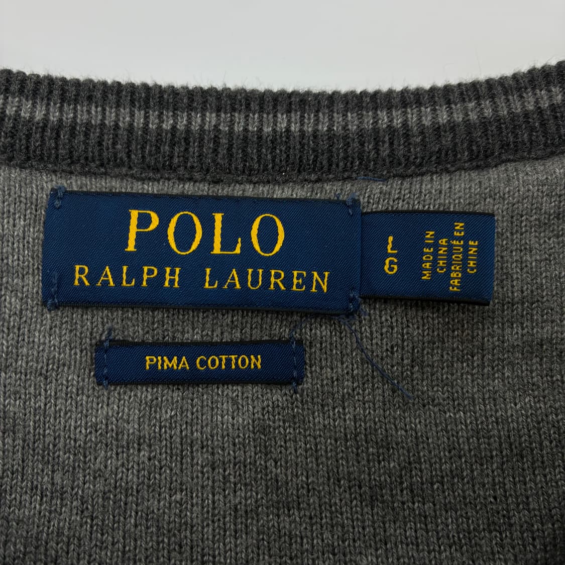 Polo  폴로 랄프로렌 자수 피마코튼 차콜 니트  상품이미지4