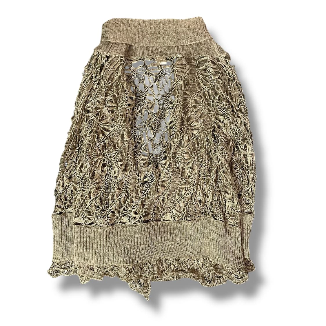 엑시즈팜 카키 페어리 에스닉 시스루 니트 가디건 상품이미지2