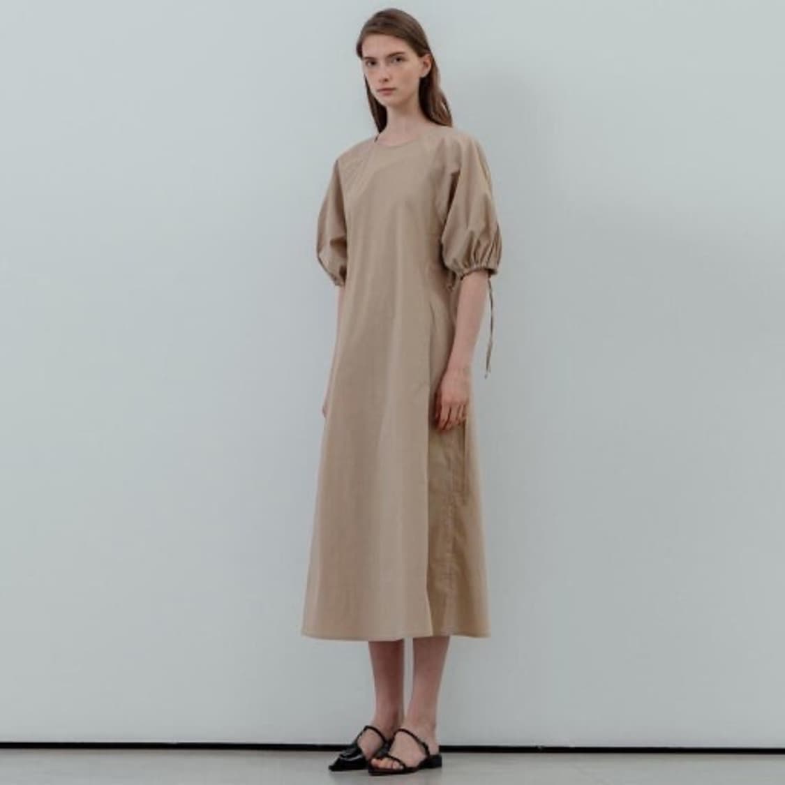 리파인드902 벌룬 슬리브 롱 원피스 상품이미지1