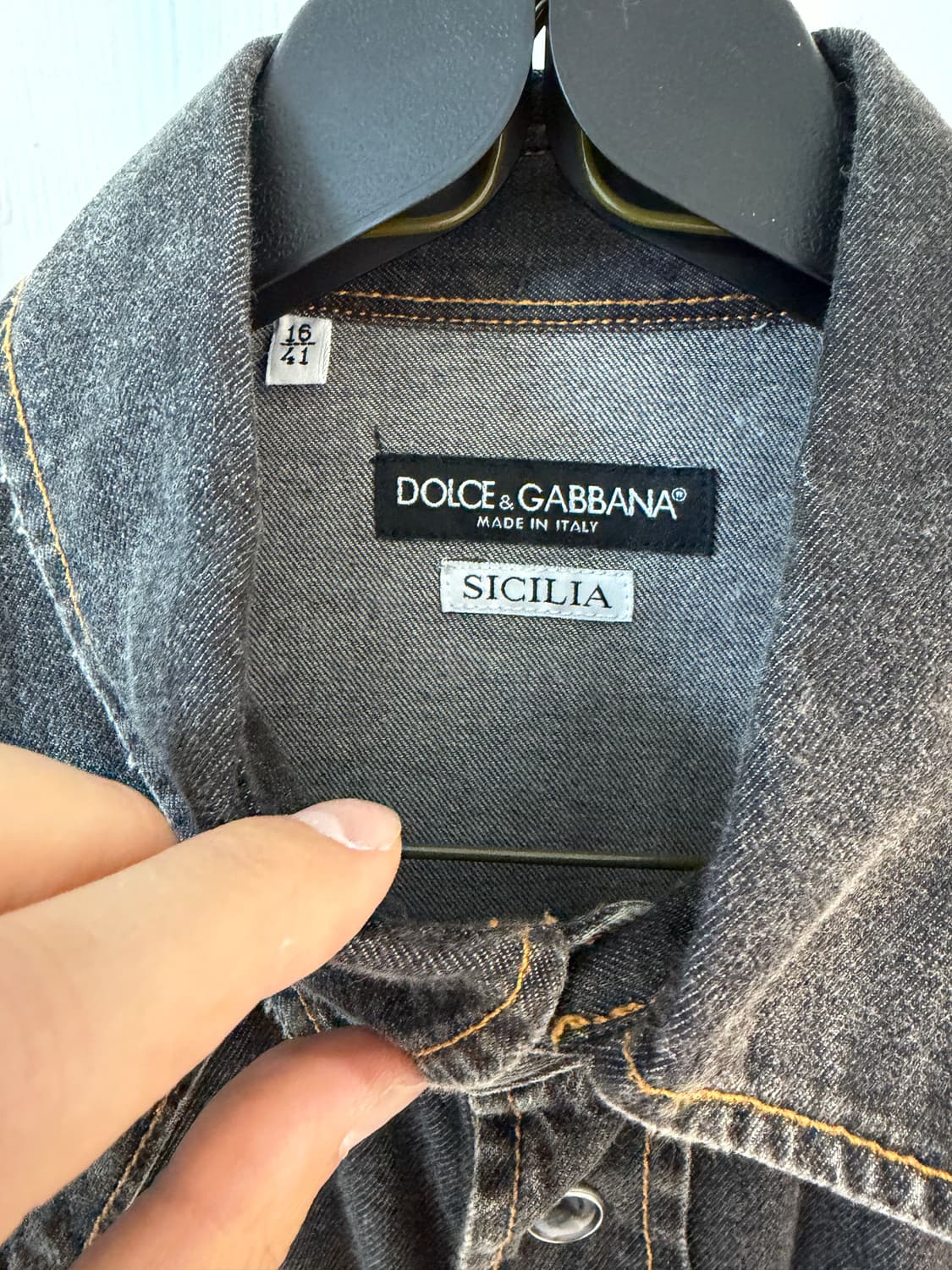 돌체앤가바나 SICILIA 블랙 데님 웨스턴 셔츠 상품이미지3