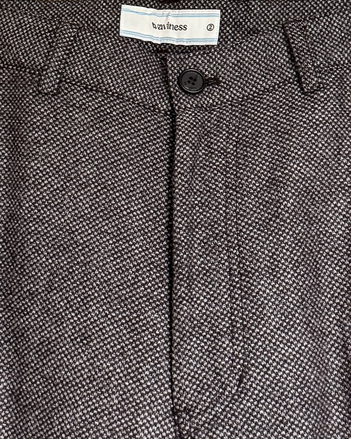 웨이비니스 턴업 포인트 슬랙스 그레이 브라운2 상품이미지5