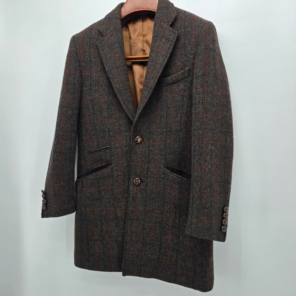 ZIOZIA 울 체크 슬림핏 코트  95 상품이미지3