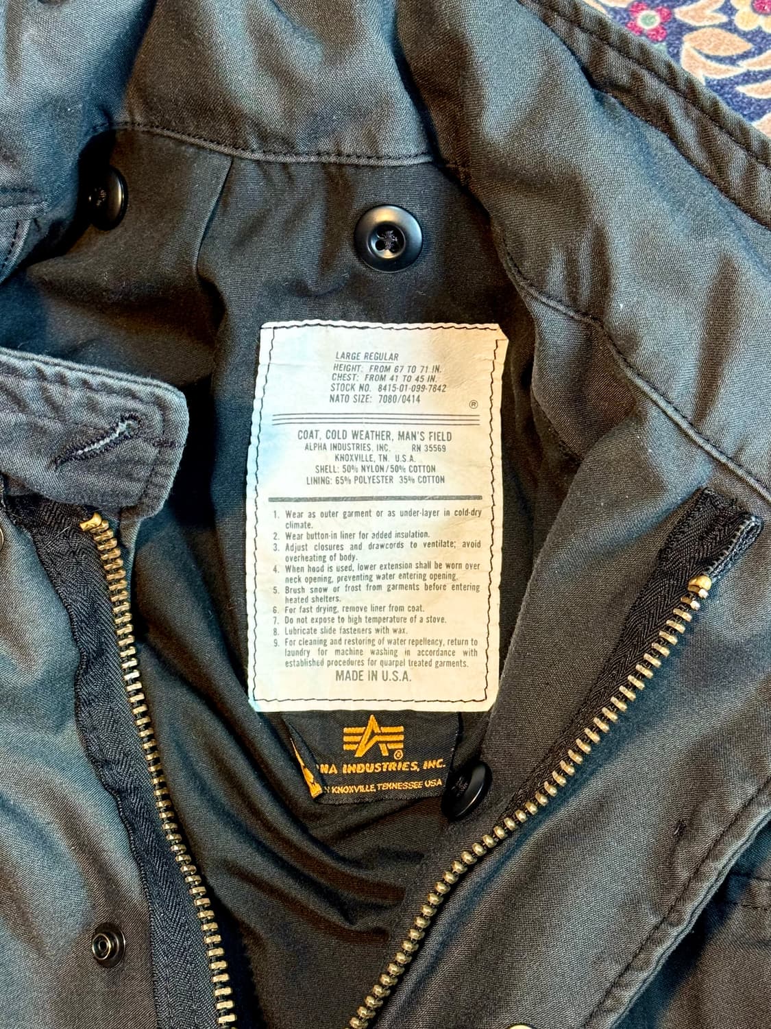 알파 인더스트리 M-65 필드자켓  상품이미지2