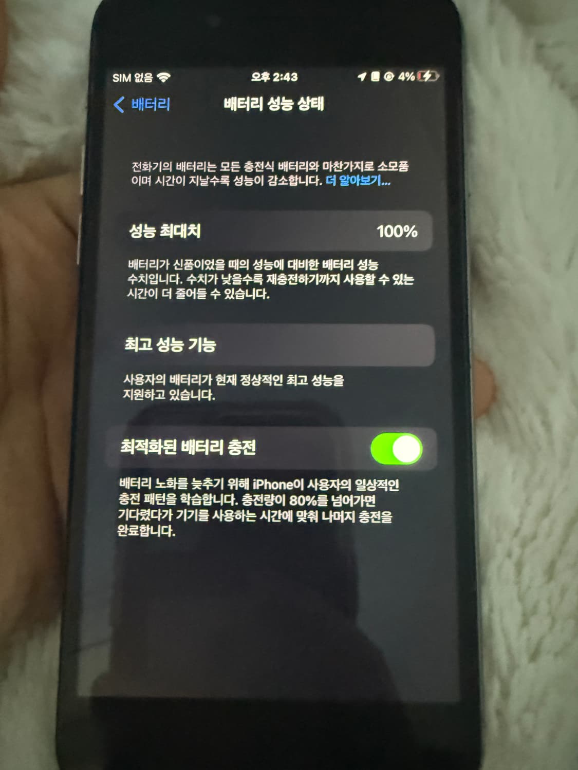 배터리 효율 100% 아이폰 6s 64기가 저속충전기드림 상품이미지2