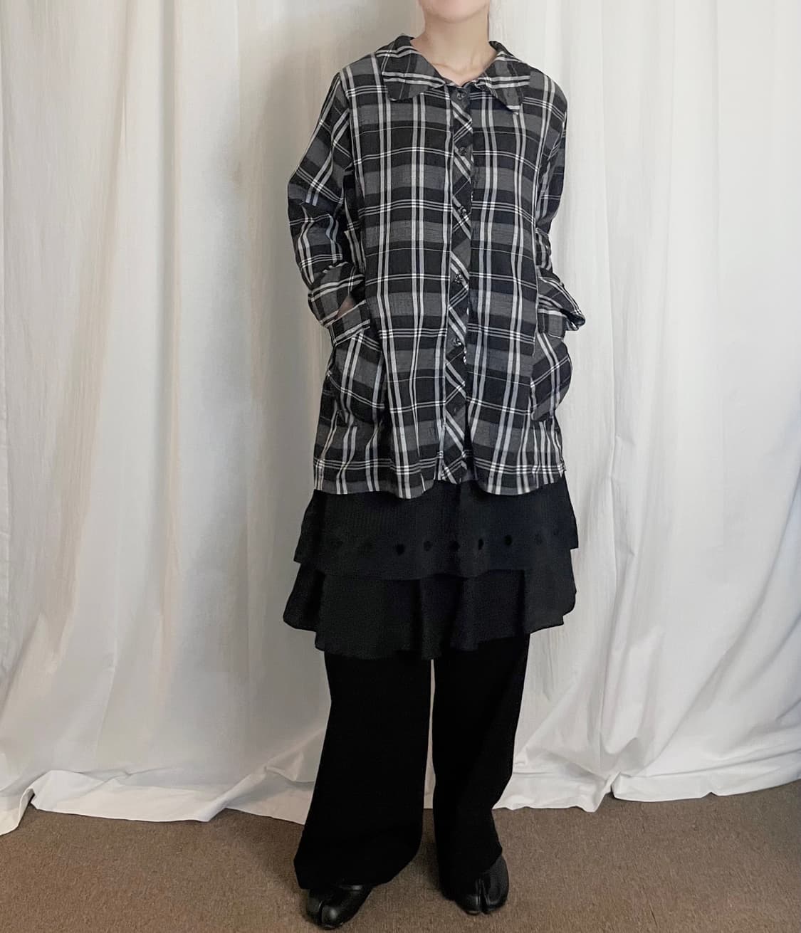 Check Pocket Shirt Jacket - Black 상품이미지2