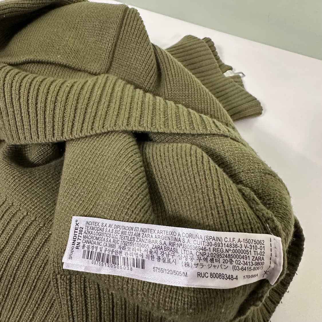 우먼FREE 자라 카키 투포켓 하이넥 반집업니트 상품이미지7