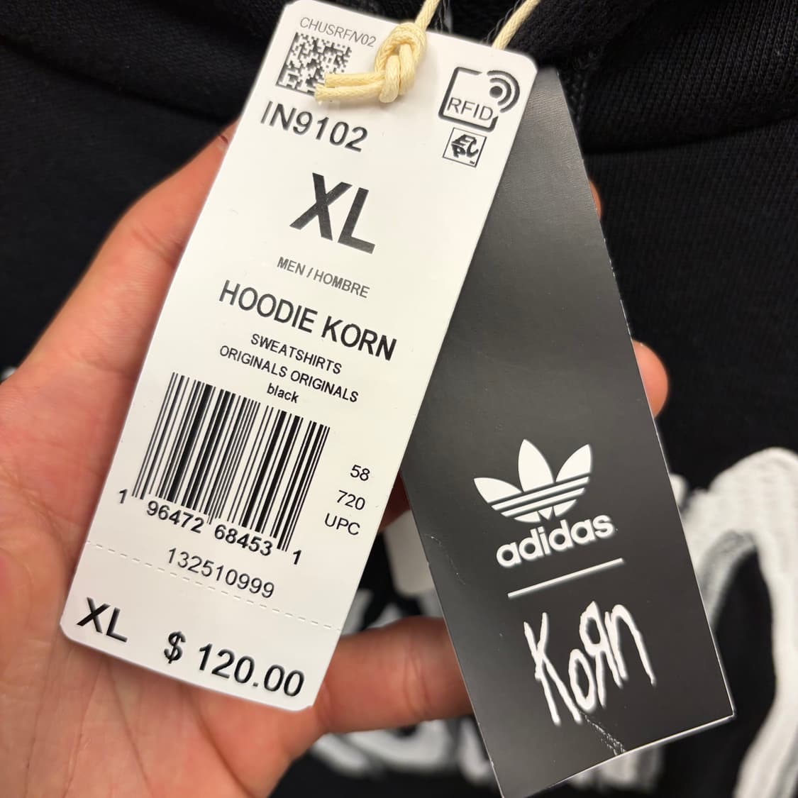 아디다스 X Korn 블랙 후드티 XL  상품이미지10