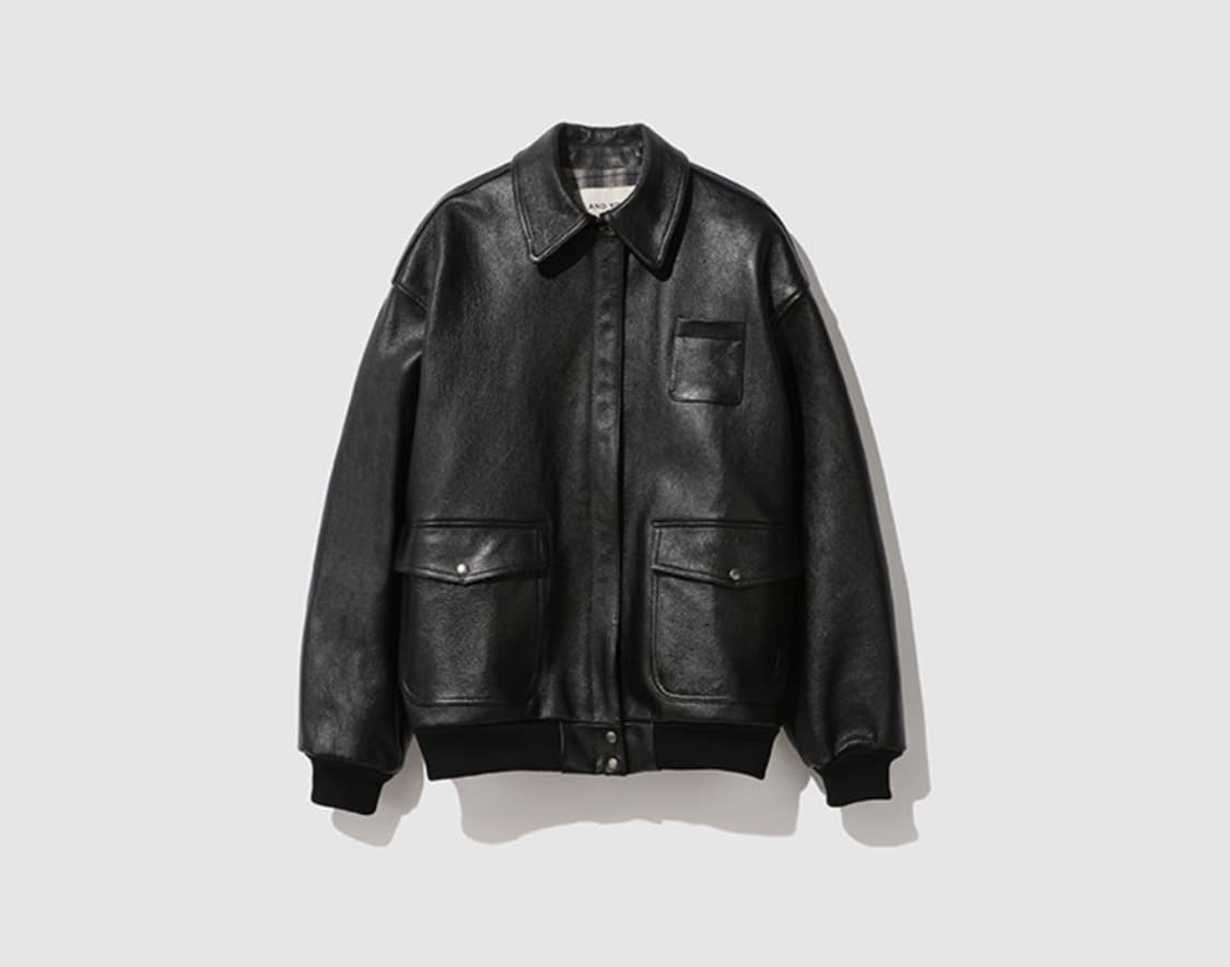 앤드유 테겔 리얼 레더 봄버 자켓 (Black) 상품이미지1