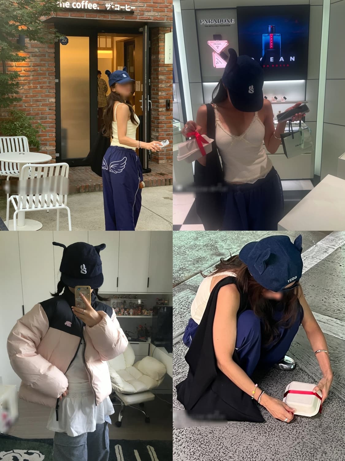 데님 블루  예그 트위스트 윙 캡 볼캡 모자  상품이미지1