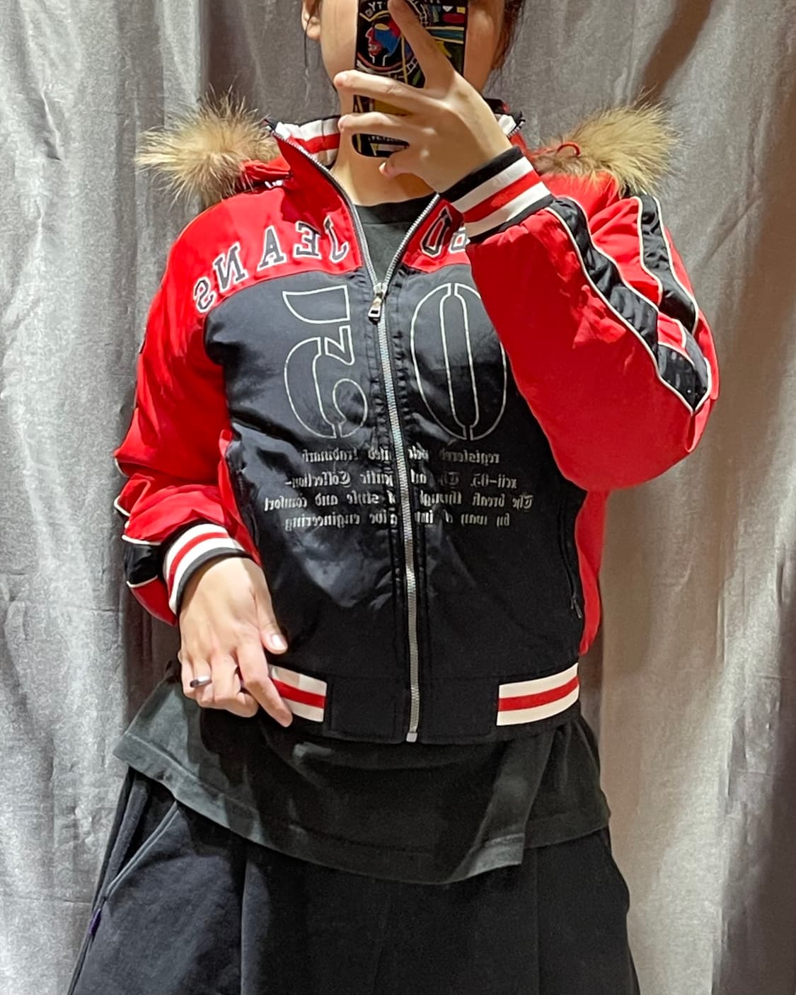 M FUBU 우먼스 스펠링 로고 라쿤 후드 패딩 상품이미지1