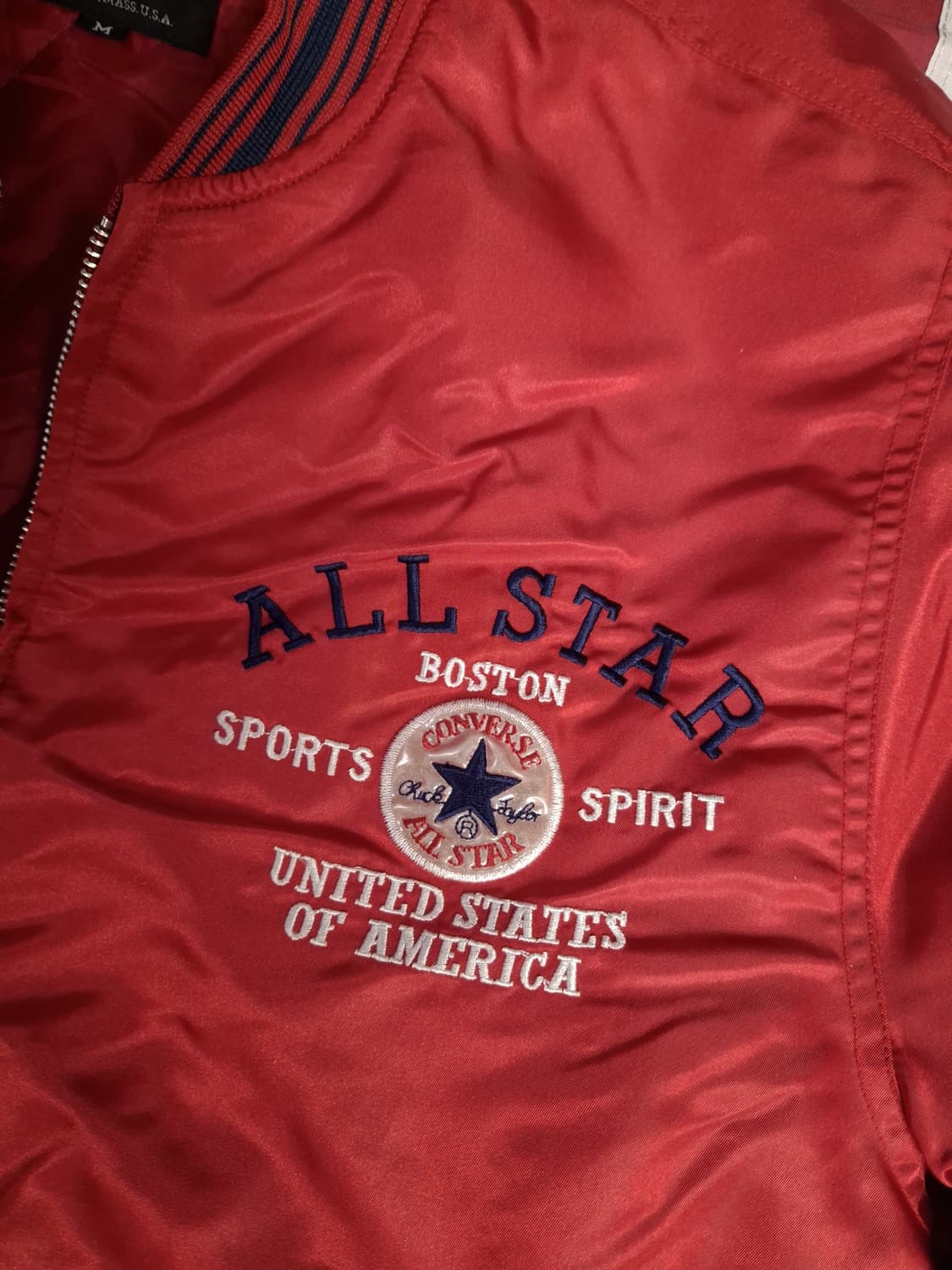 90's 일본판 컨버스 사틴 블루종 자켓 상품이미지6