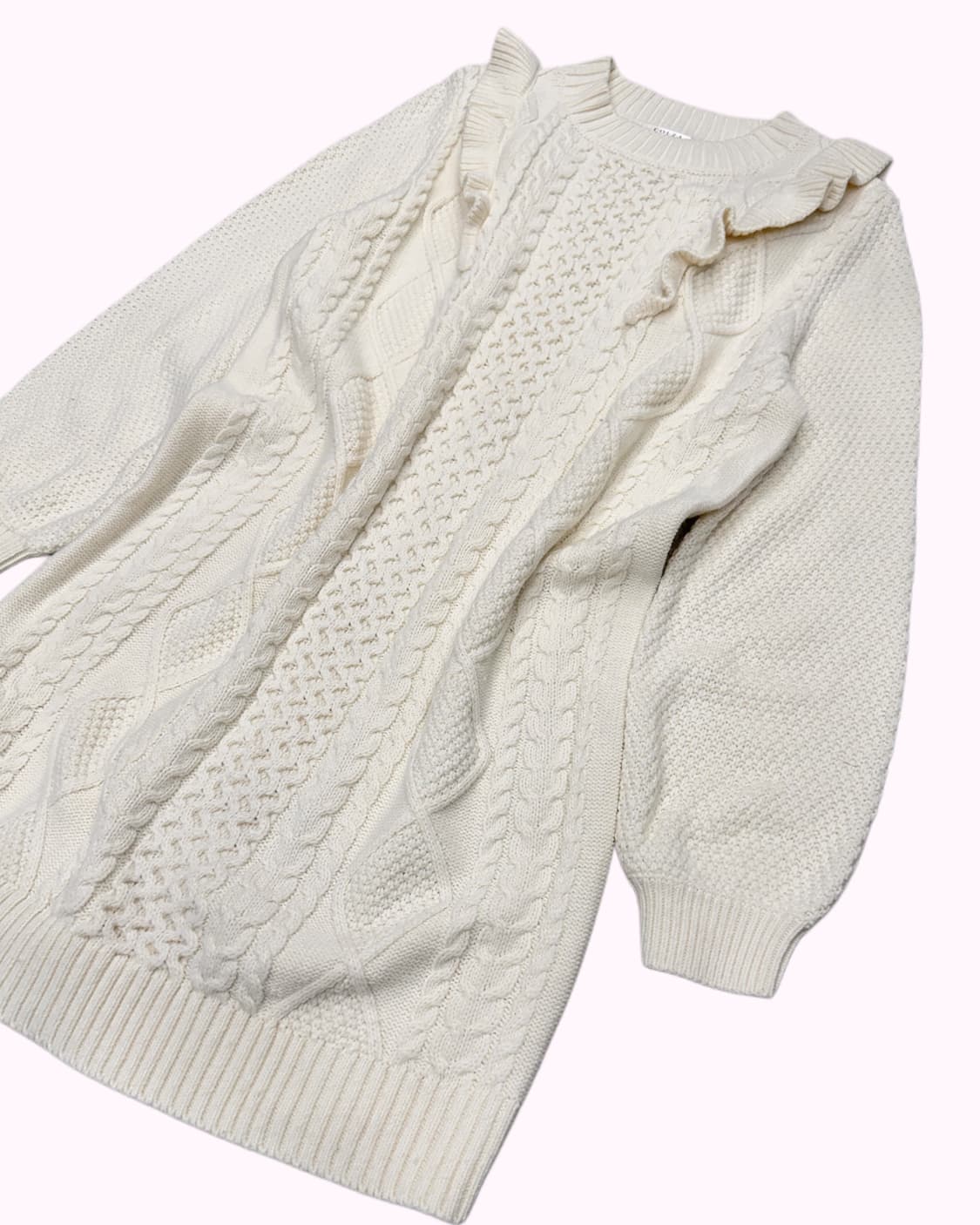 COLZA frill cable knit dress 상품이미지2