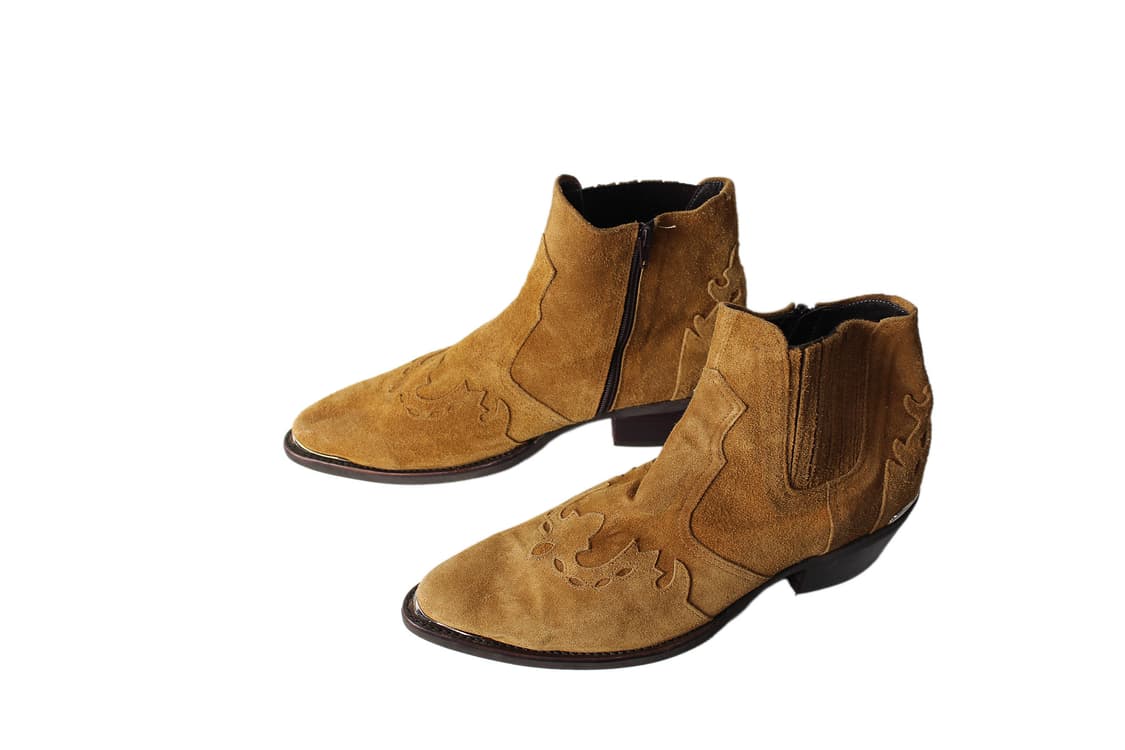 2000s Japan 핸드메이드 스틸 토 스웨이드 웨스턴부츠 상품이미지2