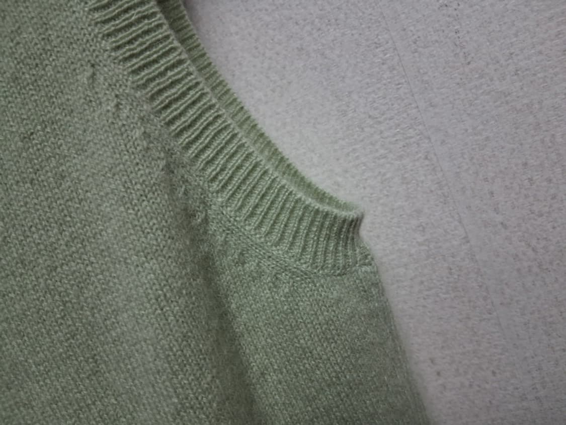 일본빈티지수입 CHAMTEX  라이트그린 100%퓨어캐시미어 폴라티 민소 상품이미지7