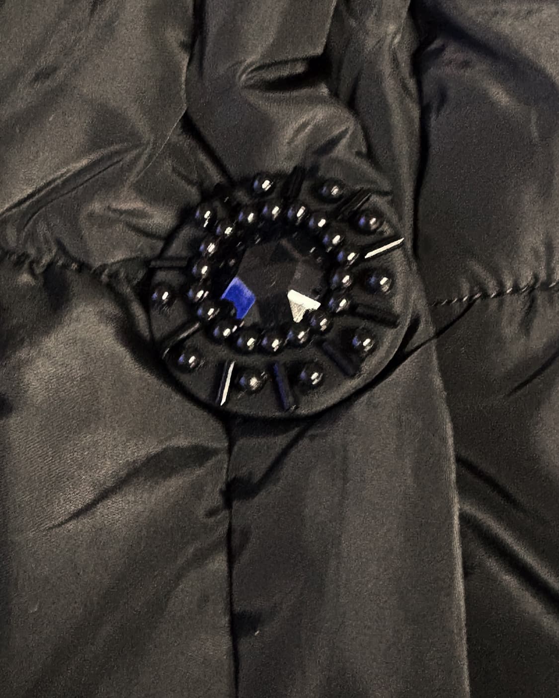 Cecil Mcbee 세실맥비 큐빅 단추 포인트 블랙 레이스 카라 패딩  상품이미지2