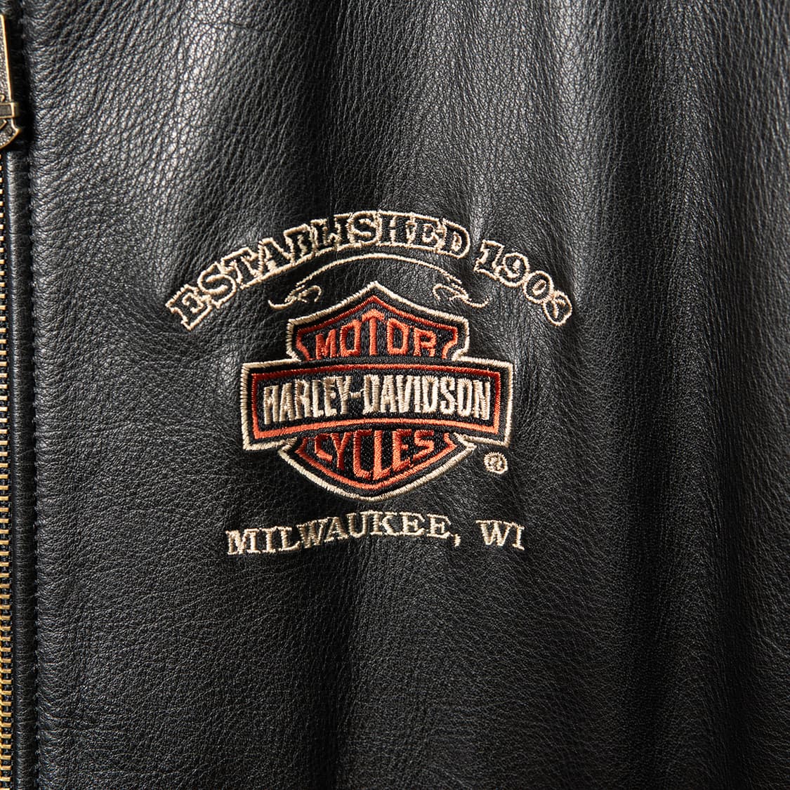 [XL] 90s 할리데이비슨 올레더 바시티 자켓 블랙+오렌지  상품이미지4