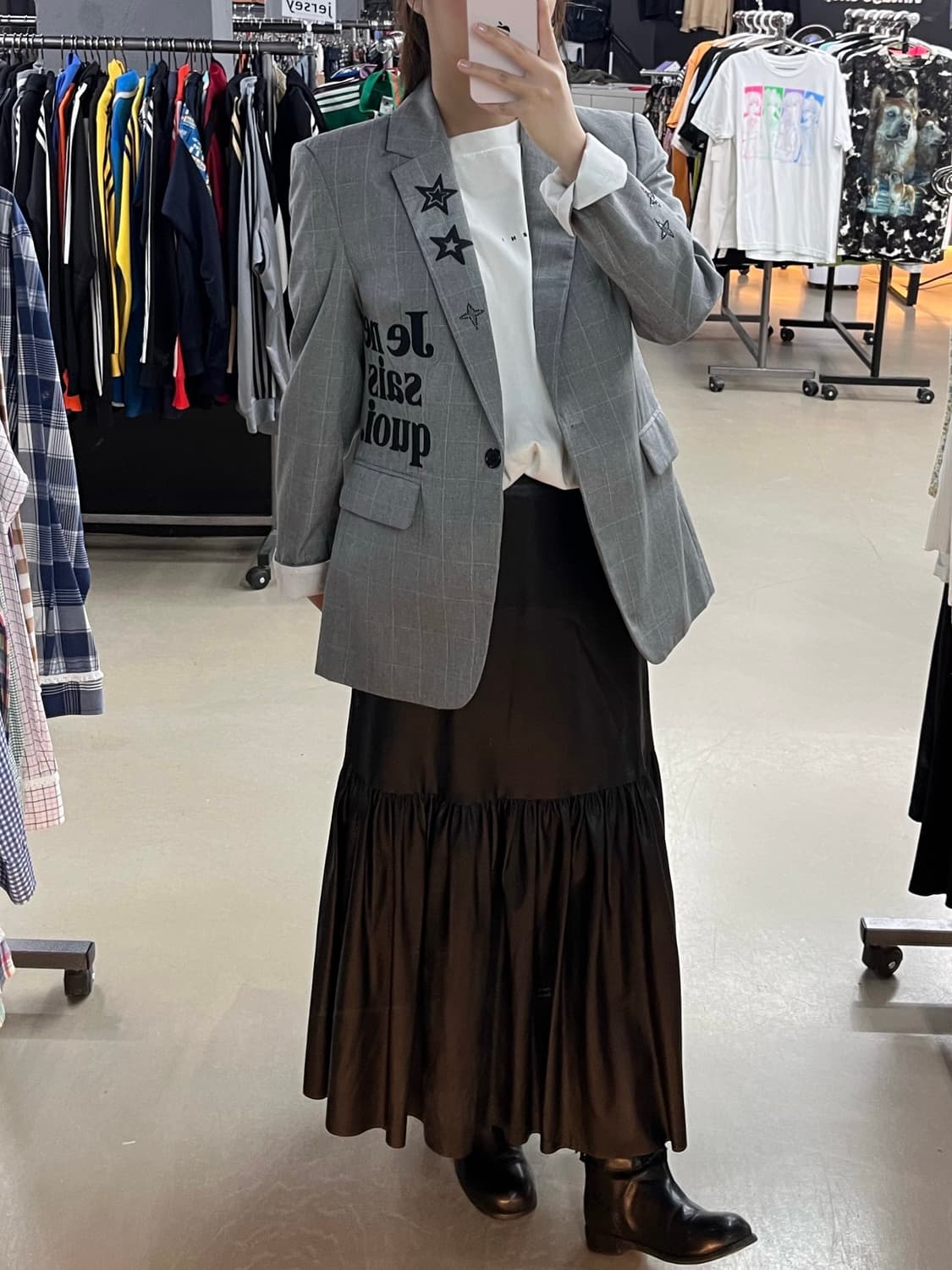 쟈딕앤볼테르 블레이저 마르니 반팔 마르니 레더 롱스커트 코디세트 상품이미지1