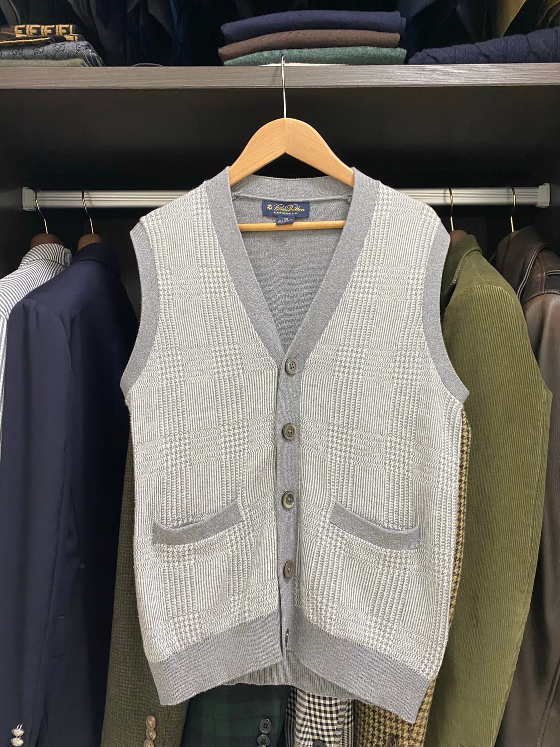 브룩스 브라더스(Brooks Brothers) 글랜체크 니트 베스트 상품이미지1