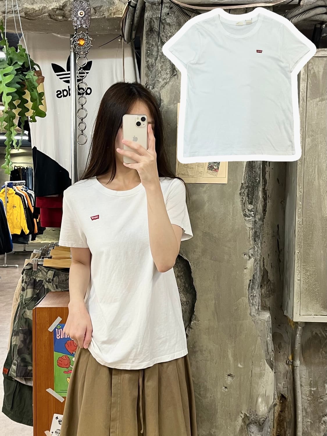 리바이스 베이직 반팔티 화이트 M #csz659 상품이미지1