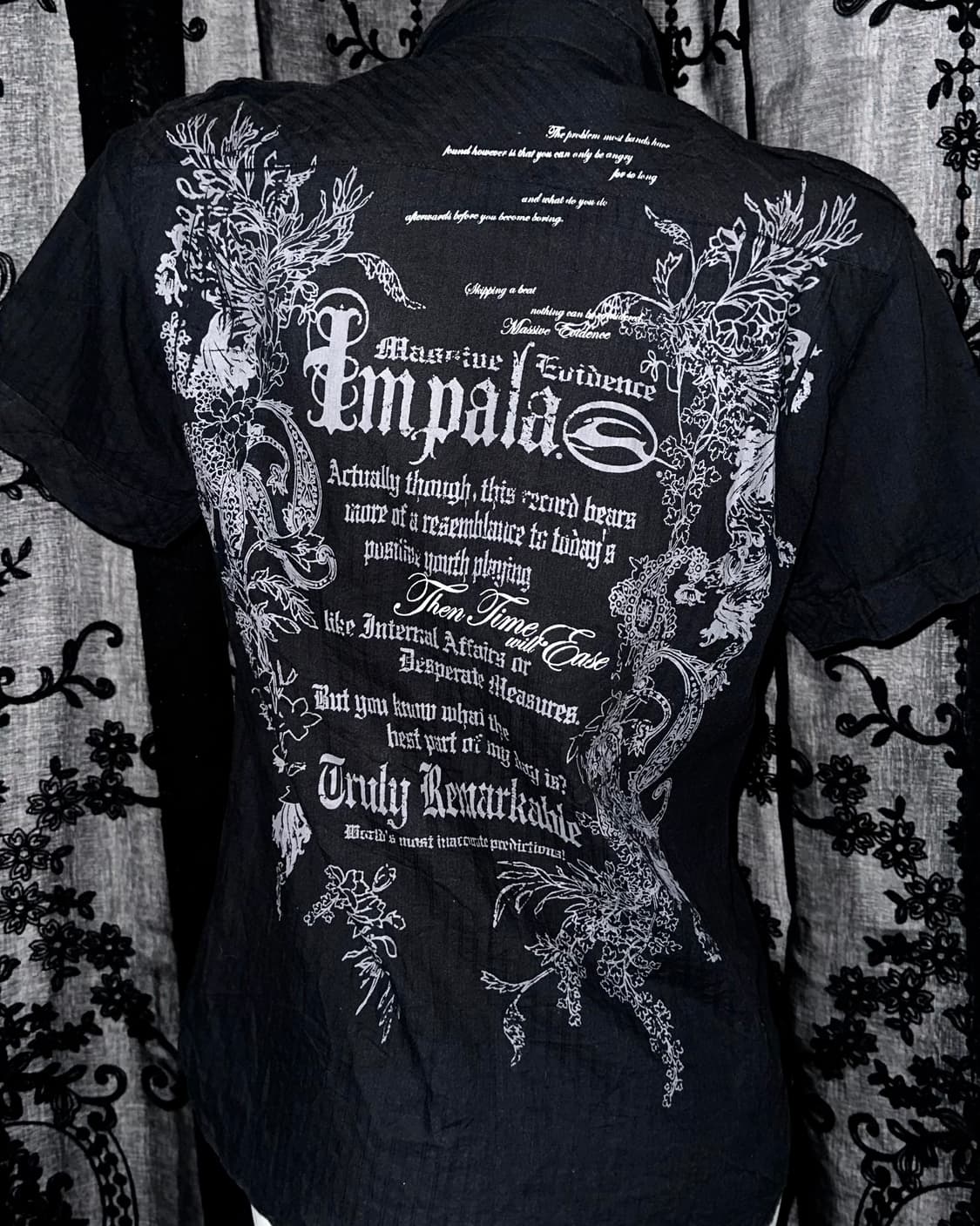 black gothic graphic short sleeve shirt 상품이미지4