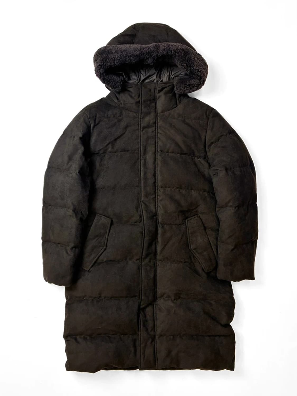 맨온더분 구스다운 양털 후드 롱 패딩 PN5435 상품이미지1