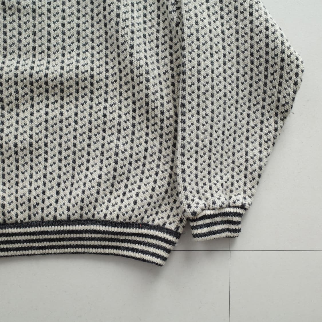 80s 엘엘빈 노르웨이 울혼방 버드아이 패턴 니트 L 상품이미지9