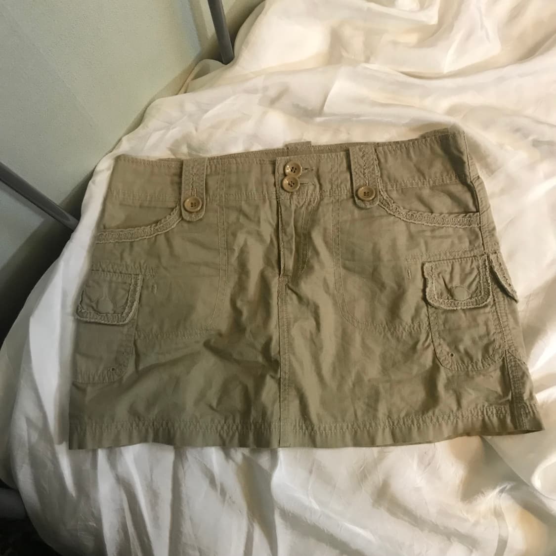 Vintage 빈티지 러힙 베이지 카고 미니스커트 상품이미지1