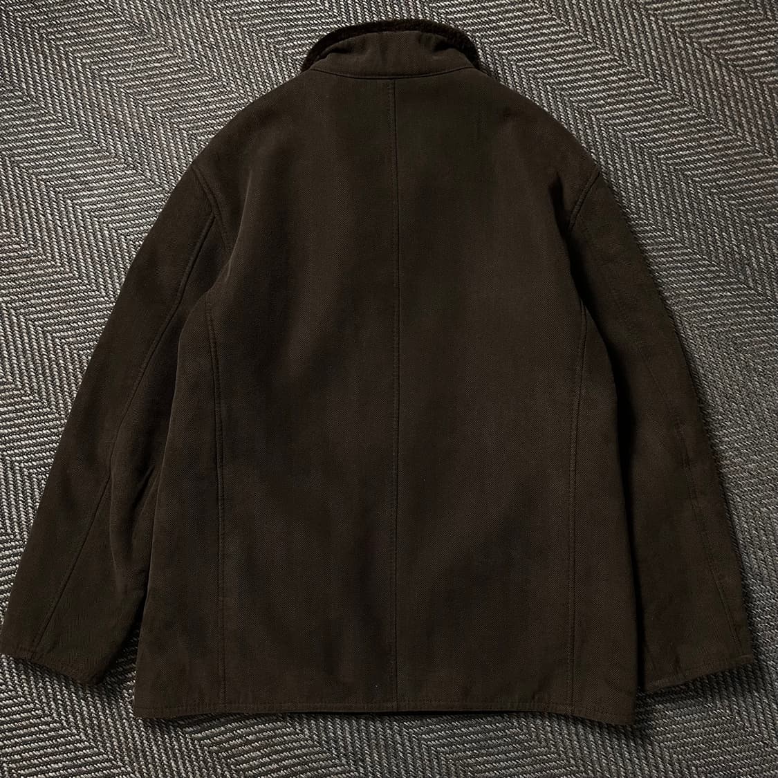 HANDOCK 빈티지 아카이브 헤링본 퍼 트리밍 자켓 브라운o 5049 상품이미지3