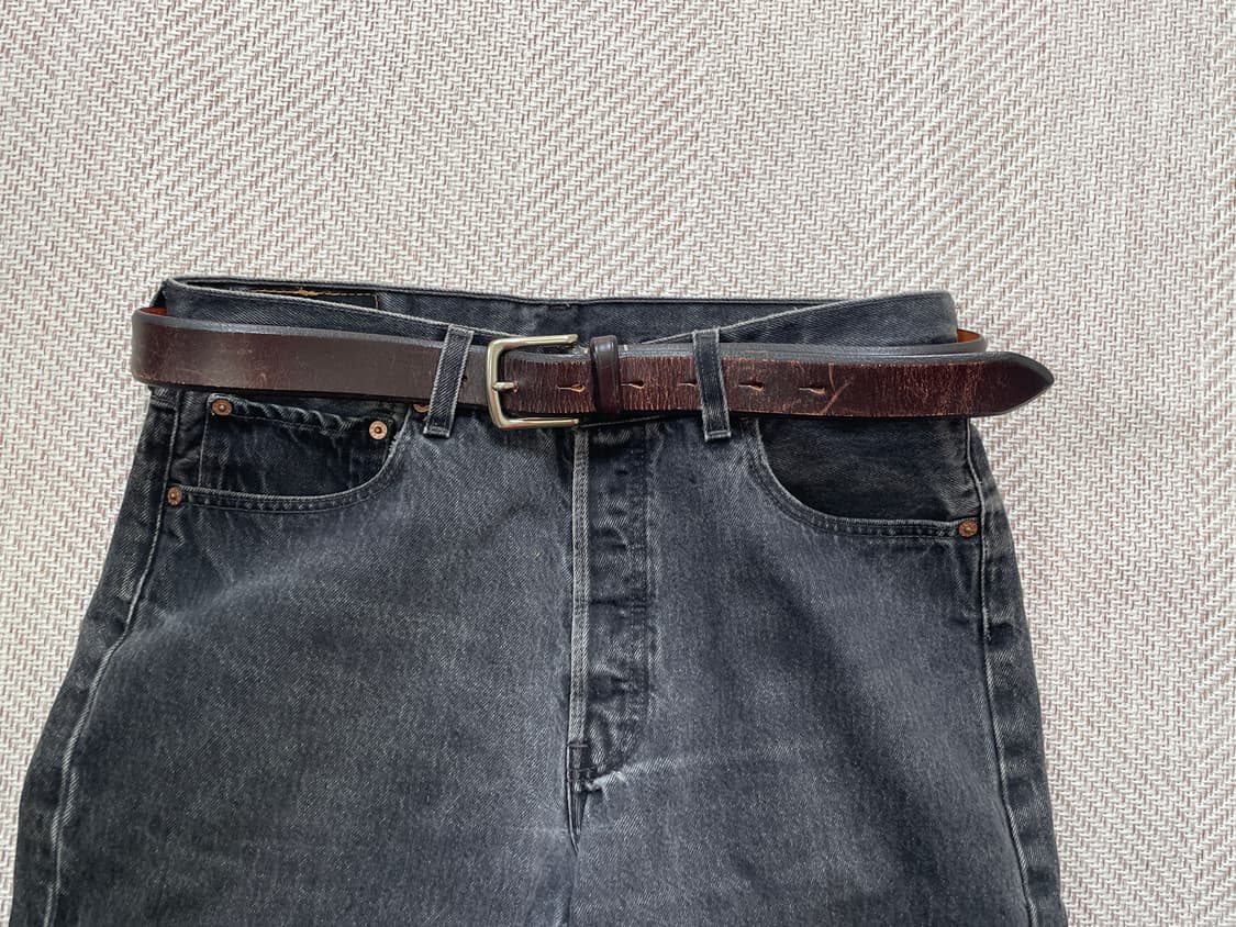 빈티지 Saddle Leather 브라운 레더 벨트 상품이미지1