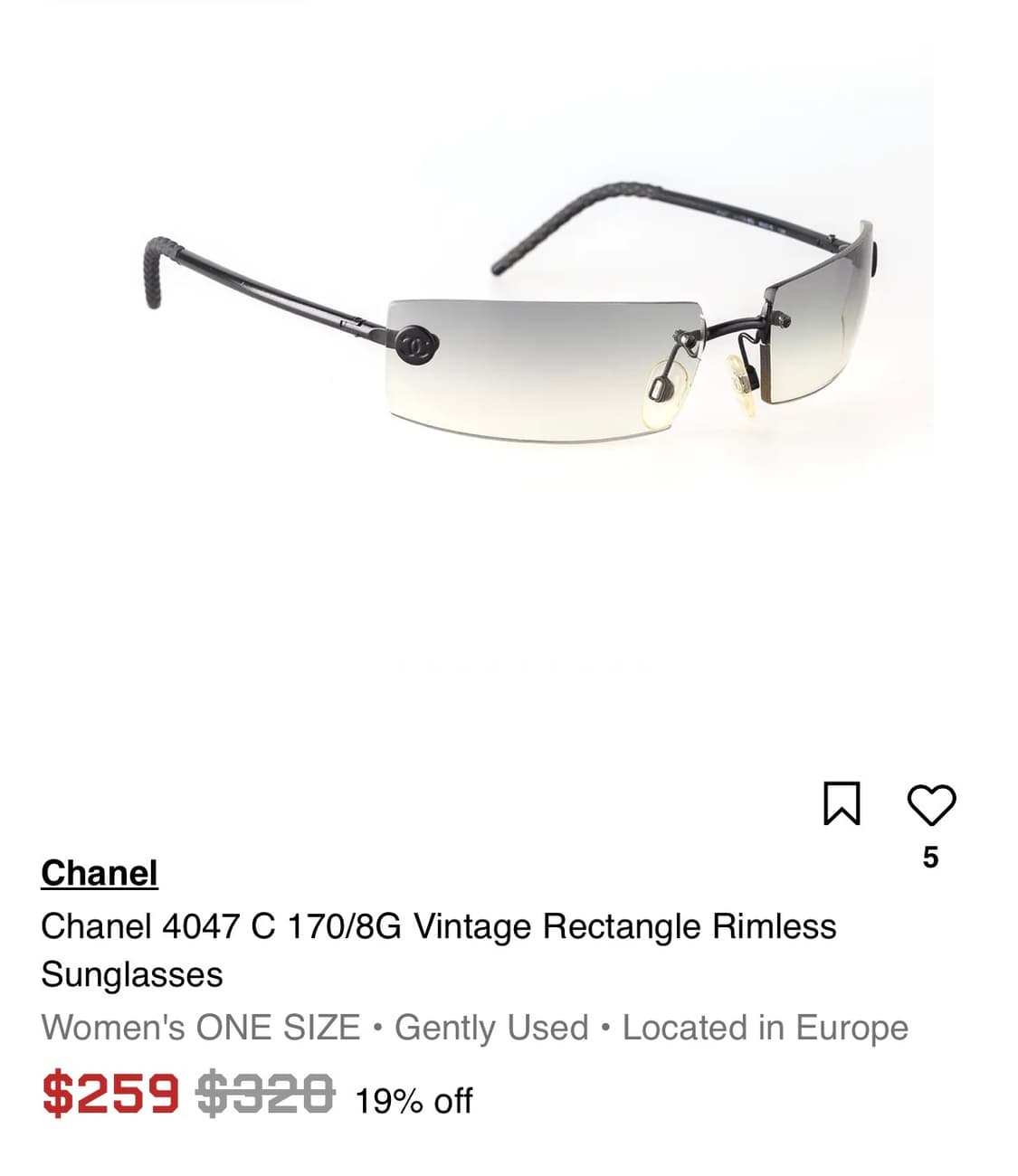 00s 샤넬 무테 썬그라스 신품 보관품 선그라스  상품이미지7