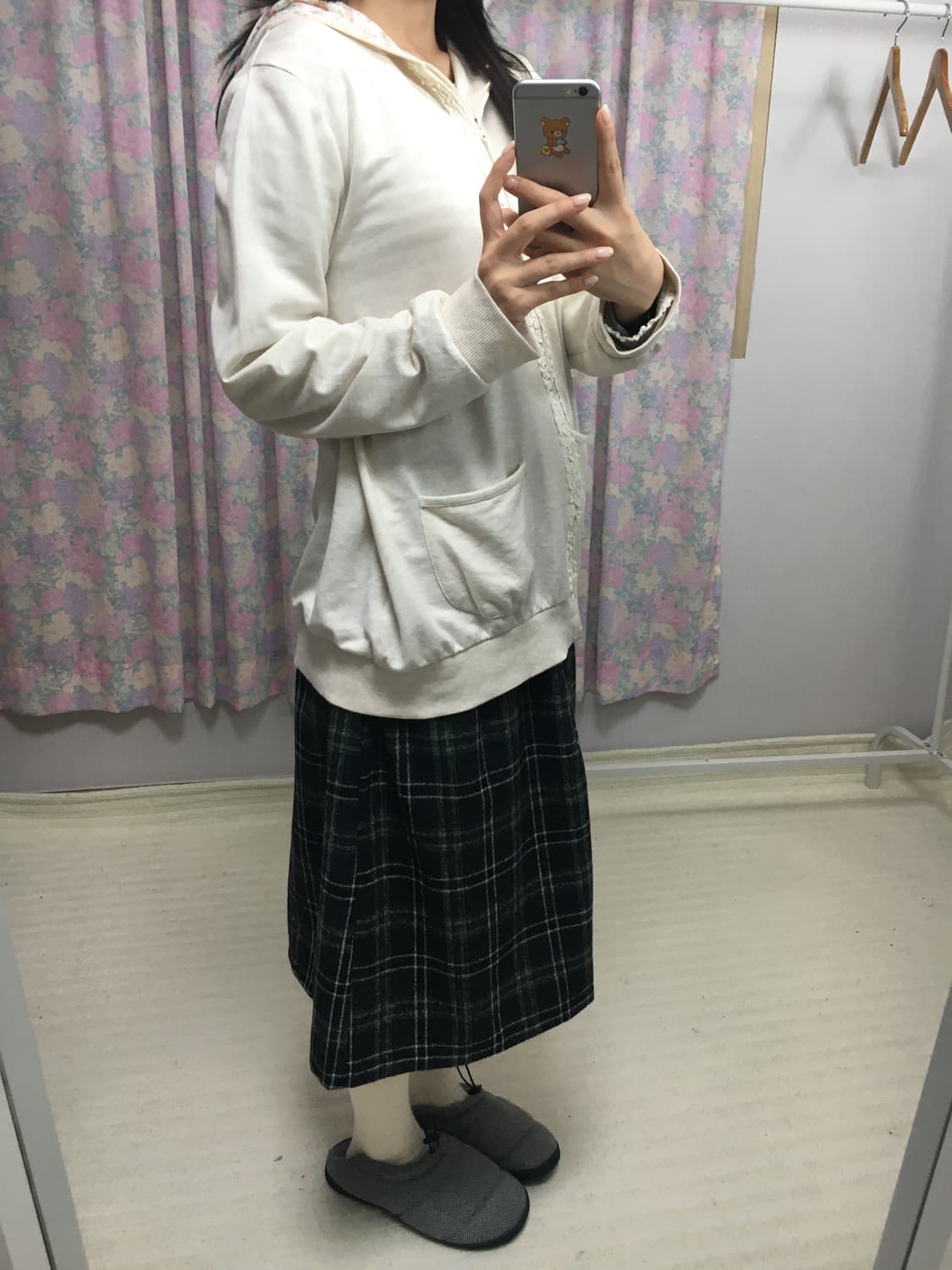 아이보리 크로쉐 후드 집업 상품이미지4