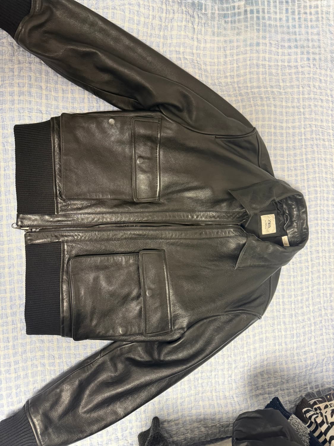 자라 소가죽 에비에이터 자켓 상품이미지1